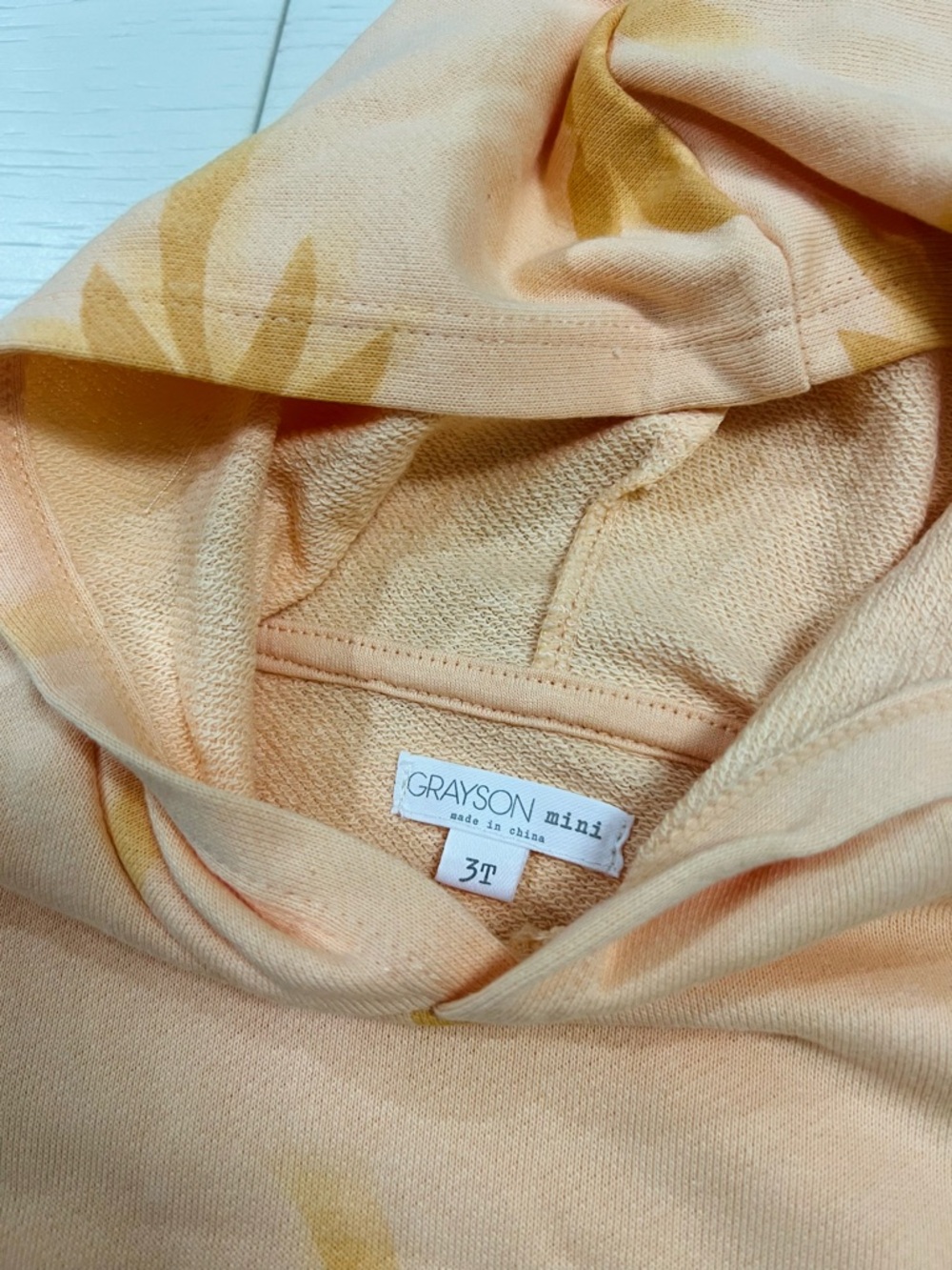 Grayson Mini Toddler Boys 3T Palm Tree Short Sleeve Hoodie Orange - Picture 2 of 5